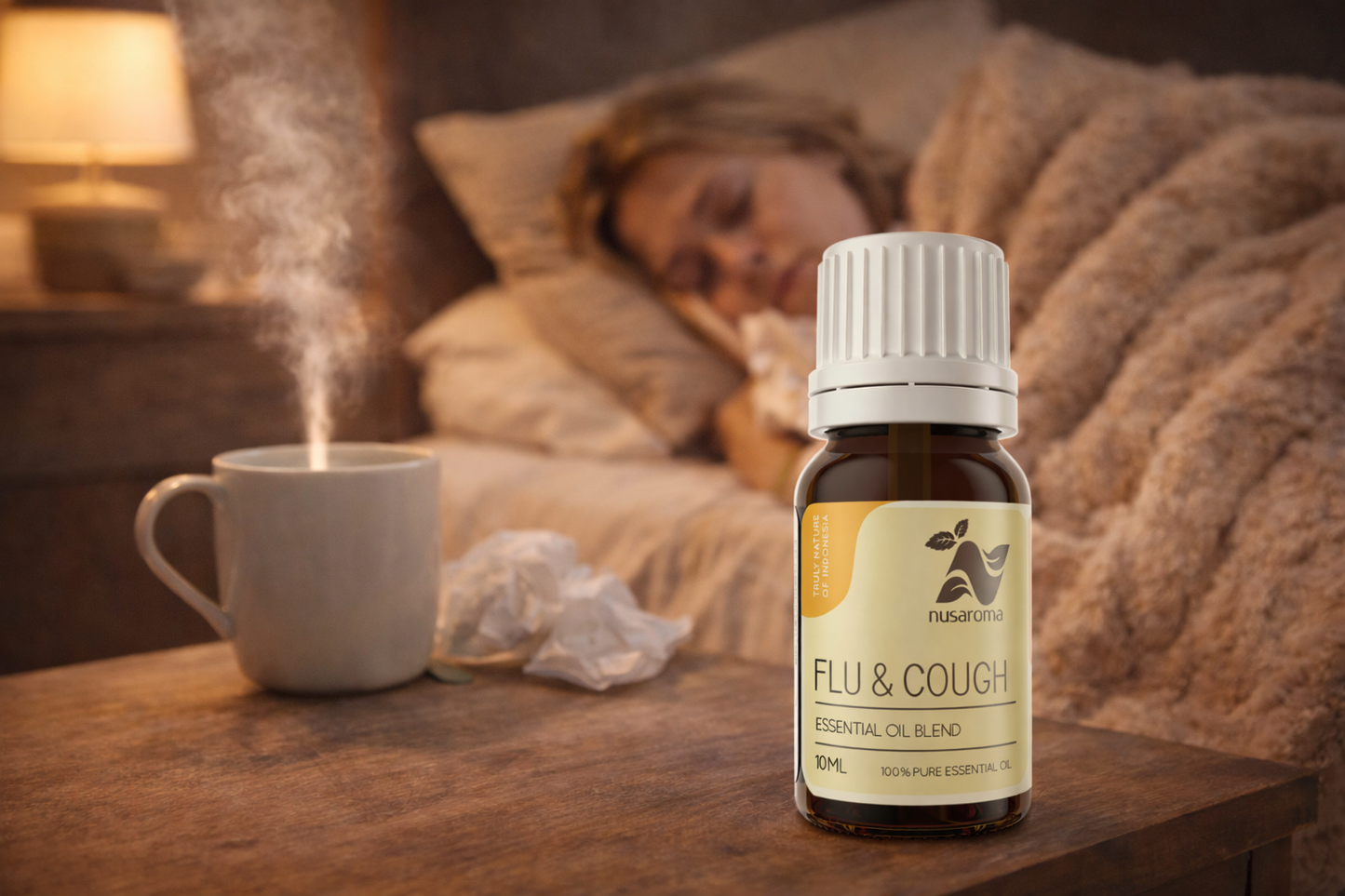 Breathing & Comfort Synergy — 10 ml Bottle Reference: Flu & Cough Essential Oil Blend