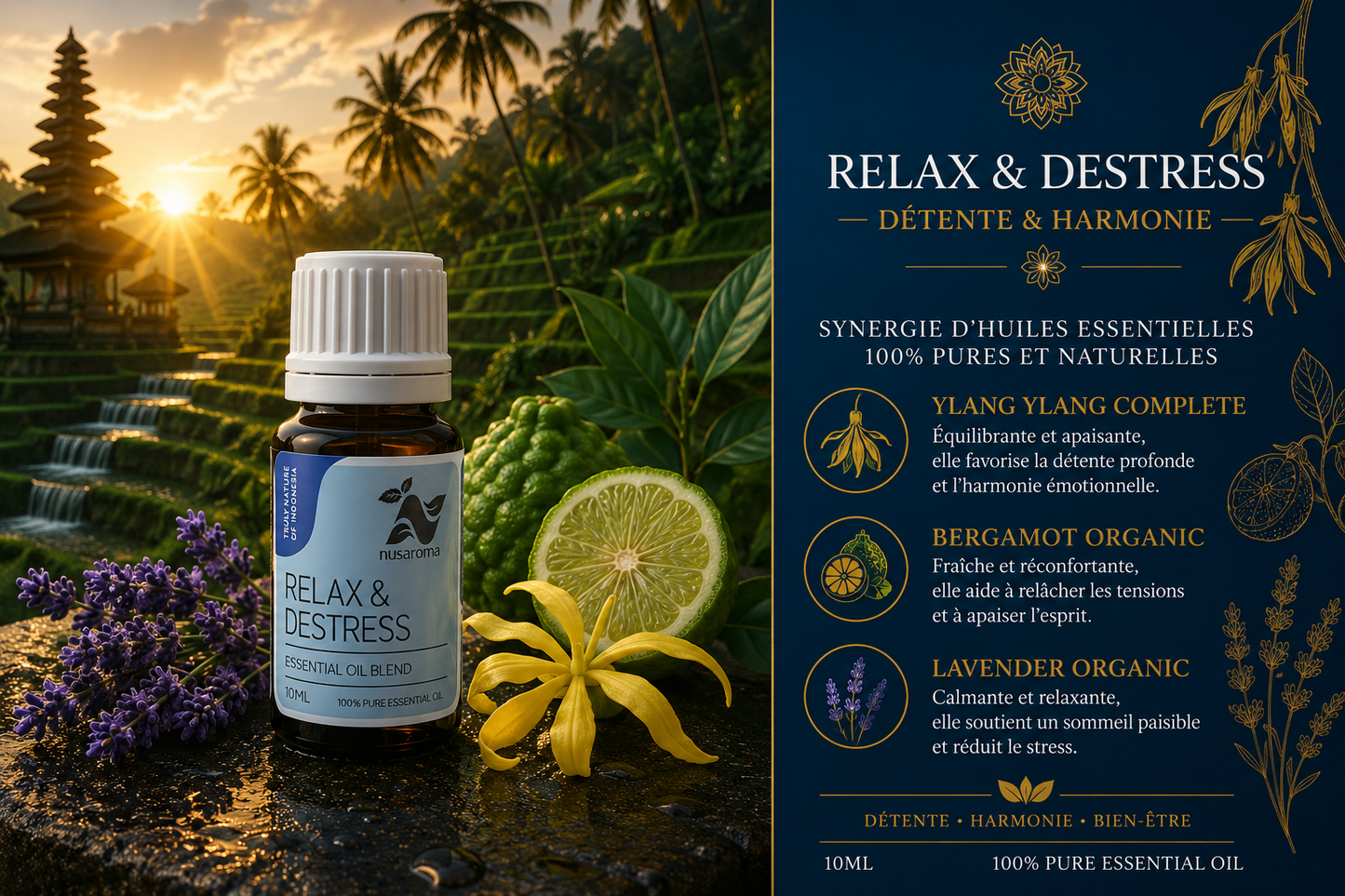Relaxation & Harmony Synergy — 10 ml Bottle reference: Relax & Destress Essential Oil Blend
