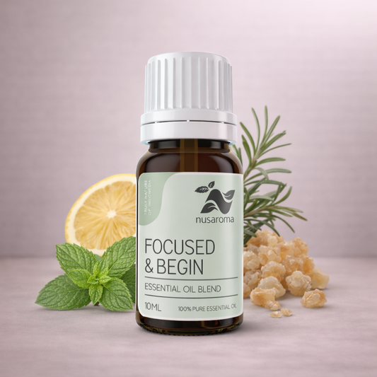 Synergie Concentration & Clarté — 10 ml  Référence flacon : Focused & Begin Essential Oil Blend