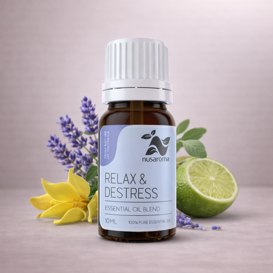 Synergie Détente & Harmonie — 10 ml  Référence flacon : Relax & Destress Essential Oil Blend
